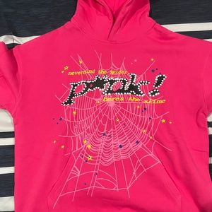 🕷️ Pink Sp5der Hoodie Size large✅